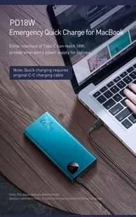 Baseus Adaman Metal Digital Display 20000mAh Czarny (PPIMDA-A0A) - Powerbanki - miniaturka - grafika 11