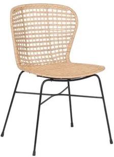 Beliani Zestaw 2 rattanowych krzeseł do jadalni beżowy ELFROS - Krzesła - miniaturka - grafika 3