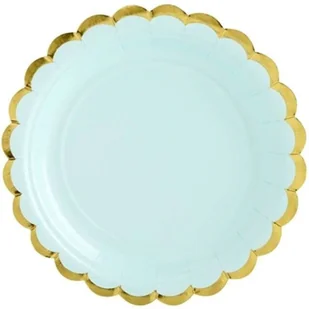PartyDeco Talerzyki papierowe "Golden Border", miętowe, 18 cm, 6 szt TPP16-103 - Naczynia i sztućce jednorazowe PartyDeco Talerzyki papierowe "Golden Border", miętowe, 18 cm, 6 szt TPP16-103 - Naczynia i sztućce jednorazowe - miniaturka - grafika 1