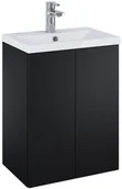 Szafki łazienkowe - Elita Kido szafka podumywalkowa + umywalka set) 50 2D BLACK MATT PDW 168096 - miniaturka - grafika 1