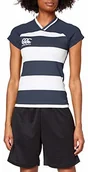 Koszulki sportowe damskie - Canterbury Canterbury damska koszulka Vapodri Evader Hooped Rugby granatowy 14 QA004229769 - miniaturka - grafika 1