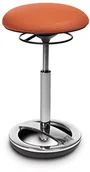 Taborety i hokery - Topstar SU59BR0 Sitness High Bob taboret, okrągła podstawa z polerowanego aluminium, materiałowe obicie SU59BR4 - miniaturka - grafika 1