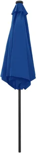 vidaXL Parasol ogrodowy z LED i aluminiowym słupkiem, 270 cm, lazurowy vidaXL - Parasole ogrodowe - miniaturka - grafika 5