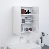 Toaletki - vidaXL Lumarko Szafka łazienkowa z lustrem, 60x15x75 cm, MDF, biel z połyskiem 331525 - miniaturka - grafika 1