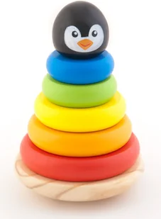 Trefl Drewniana Piramidka Wieża Pingwinek Marcinek - Układanki dla dzieci - miniaturka - grafika 7