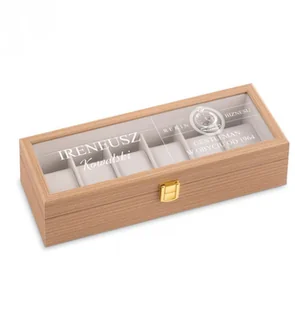 Murrano Szkatułka drewniana prostokątna na 6 zegarków z grawerem dla ge SZKT-JD6-032 - Pudełka i szkatułki - miniaturka - grafika 3