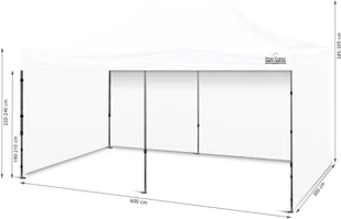 Home&Garden Namiot handlowy 600 x 300 cm biały 490001 - Pawilony ogrodowe - miniaturka - grafika 3