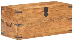 Lumarko Skrzynia, 90x40x40 cm, lite drewno akacjowe - Inne meble do salonu - miniaturka - grafika 9