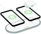 Ładowarki do telefonów - Swissten Bezprzewodowa ładowarka 2v1 2x 10W 22055507) Biała - miniaturka - grafika 1