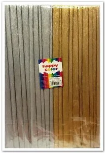 Happy Color Bibuła marszczona srebrna i złota - Szkolne artykuły papiernicze - miniaturka - grafika 2