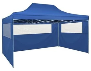 vidaXL Rozkładany namiot, pawilon z 4 ścianami, 3 x 4,5 m, niebieski - Pawilony ogrodowe - miniaturka - grafika 2