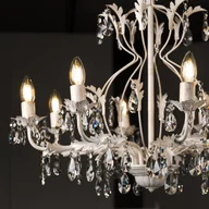 Lampy sufitowe - Euluna Żyrandol kryształowy Teresa, kość słoniowa 8-pkt. - miniaturka - grafika 1