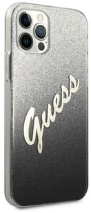 Guess Glitter Gradient Script Etui na iPhone 12 / iPhone 12 Pro czarny GUHCP12MPCUGLSBK - Etui i futerały do telefonów - miniaturka - grafika 4