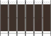 Parawany - vidaXL Parawan 6-panelowy, brązowy, 240 x 180 cm vidaXL - miniaturka - grafika 1