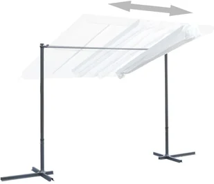 vidaXL Altana z przechylanym i suwanym dachem, 350x250x225 cm, kremowa - Pozostałe meble ogrodowe - miniaturka - grafika 5