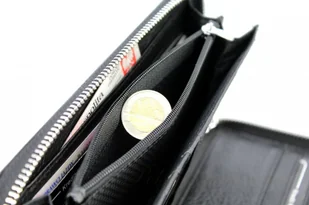 Jennifer Jones Portfel Damski Skóra Naturalna Lakierowana Duży Z Metalowym Suwakiem Piórnik - Portfele - miniaturka - grafika 5