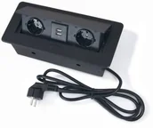 Listwy zasilające - KOLORENO POWER PORT BIURKOWY MULTIBOX 2 CHOWANY Z 2X GNIAZDO ZASILAJĄCE ORAZ 2X USB 2.1 WPUSZCZANY W BLAT HUB-MULTIBOX2 - miniaturka - grafika 1