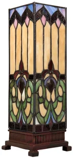 Clayre & Eef Lampa stołowa 5906 z kolorowym szklanym kloszem - Lampy stojące - miniaturka - grafika 2