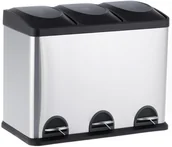 Kosze na śmieci - Merida Kosz do segregacji 3 x 15 litrów stal matowa KIM703 - miniaturka - grafika 1