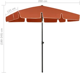vidaXL Parasol plażowy, terakota, 200x125 cm 314732 - Parasole ogrodowe - miniaturka - grafika 8