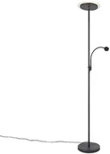 Lampy stojące - QAZQA Nowoczesna lampa podłogowa czarna z LED z ramieniem do czytania - Chala - miniaturka - grafika 1