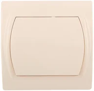 Wyłączniki światła i elektryczne - Karlik Łącznik Logo pojedynczy beżowy - miniaturka - grafika 1