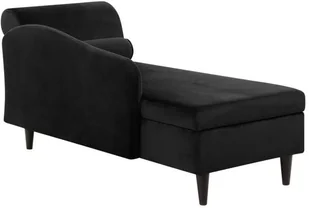 Beliani Szezlong welurowy prawostronny czarny LUIRO - Szezlongi - miniaturka - grafika 6