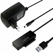 Adaptery i przejściówki - Logilink AU0050 USB 3.0 na SATA 3G/6G adapter z włącznikiem/wyłącznikiem czarny - miniaturka - grafika 1