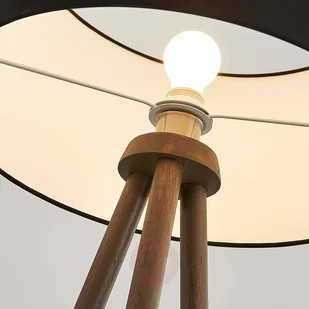 Lampenwelt com Tekstylna lampa stojąca Majken ciemnoszara/czerń - Lampy stojące - miniaturka - grafika 5