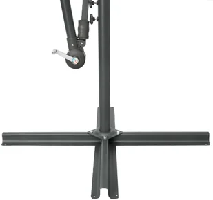 vidaXL Parasol wiszący z LED i stalowym słupkiem, 300 cm, lazurowy vidaXL - Parasole ogrodowe - miniaturka - grafika 8