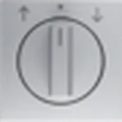 Wyłączniki światła i elektryczne - Hager sp. z o.o. B.Kwadrat/B.7 Płytka czołowa z pokrętłem do łącznika żaluzjowego obrotowego, alu mat, lakierowany 1080140400 - miniaturka - grafika 1