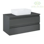 Szafki łazienkowe - Oltens Oltens Vernal szafka 100 cm podumywalkowa wisząca z blatem grafit 60005400 - miniaturka - grafika 1