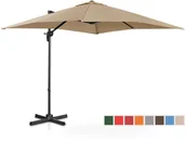 Parasole ogrodowe - Uniprodo Parasol ogrodowy wiszący - obrotowy - 250 x 250 cm - beżowy UNI_UMBRELLA_2SQ250TA UNI_UMBRELLA_2SQ250TA - miniaturka - grafika 1