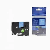 Taśmy do drukarek barwiące - Brother TZ-525 TZe-525 9mm x 8m biały druk niebieski podkład taśma zamiennik TZe525 - miniaturka - grafika 1