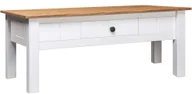 Ławy i stoliki kawowe - vidaXL Stolik kawowy, biały, 100x60x45 cm, lita sosna, seria Panama - miniaturka - grafika 1