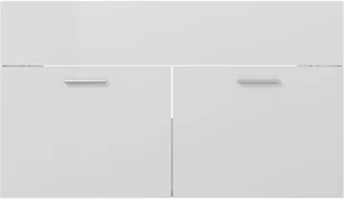 vidaXL vidaXL Zestaw mebli łazienkowych, wysoki połysk, biały, płyta wiórowa - Meble łazienkowe - miniaturka - grafika 25