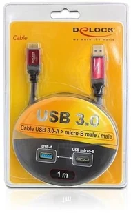 Delock Kabel USB 3.0 Czerwony A > Micro-B 1.0 m - Kable USB - miniaturka - grafika 2