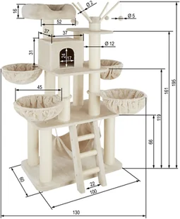 tectake Drapak dla kota Gismo - beżowy/biały 403325 - Drapaki dla kotów - miniaturka - grafika 6