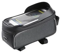 Uchwyty samochodowe do telefonów - Forever Torba na rower s krytým pouzdrem na telefon Model 01 OEM100510) Czarna - miniaturka - grafika 1