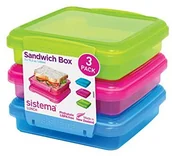 Pojemniki kuchenne - Sistema komplet pojemników do przechowywania żywności, 3 sztuki, kolory: 1 x jasnozielony, 1 x niebieski i 1 x różowy, 1 - opakowanie 41647 - miniaturka - grafika 1