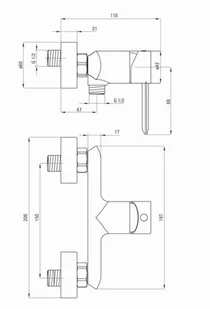 Deante Bat kalia chrom natryskowa bez kompletu natryskowego BGK040M - Baterie wannowe i prysznicowe - miniaturka - grafika 4