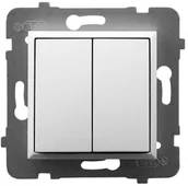 Wyłączniki światła i elektryczne - Ospel Łącznik podwójny zwierny Biały Aria - ŁP-17U/m/00 - miniaturka - grafika 1