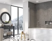 Parawany nawannowe - Radaway Nes PNJ I  lewy 100x200 chrom przejrzyste 10011100-01-01R - miniaturka - grafika 1