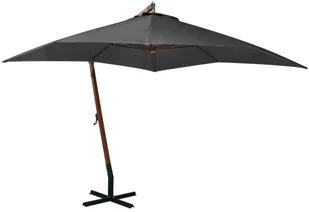 vidaXL Parasol ogrodowy wiszący na jodłowym słupku antracyt 3x3 m 313774 - Parasole ogrodowe - miniaturka - grafika 2