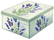 Pudła i pojemniki do przechowywania - Kanguru dekoracyjne skrzynia z uchwytami i wieczkiem, lawendowy motyw, wielokolorowy 660 LA - miniaturka - grafika 1