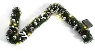 Pudła i pojemniki do przechowywania - Heitmann DECO Heitmann Deco zdobiona girlanda bożonarodzeniowa z bombkami; wstążki i szyszki  z oświetleniem LED  w kolorze zielonym/srebrnym/białym  do wnętrz 91641 - miniaturka - grafika 1