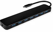 Huby USB - Value VALUE Hub USB3.2 Gen1, 7 x USB A, typ C z zasilaczem - miniaturka - grafika 1