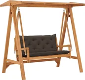 Huśtawki - vidaXL Lumarko Huśtawka ogrodowa z poduszką taupe, 170 cm, drewno tekowe 3062885 - miniaturka - grafika 1