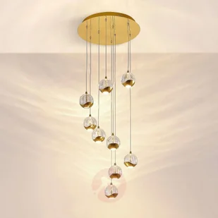 Lucande Lucande Hayley lampa wisząca LED 9-punktowa, złota - Lampy sufitowe - miniaturka - grafika 5