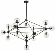 Lampy sufitowe - Step into Design Lampa wisząca ASTRIFERO-15 transparentno czarna 110 cm ST-9047-15 transparent - miniaturka - grafika 1